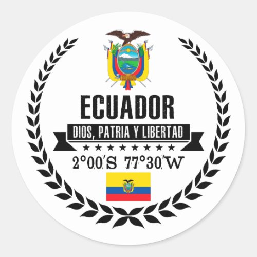 Ecuador Classic Round Sticker