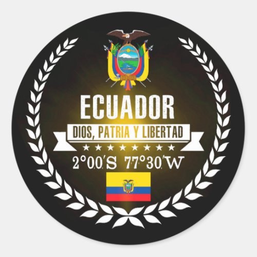 Ecuador Classic Round Sticker