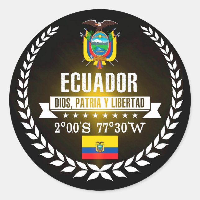 Ecuador Classic Round Sticker (Front)