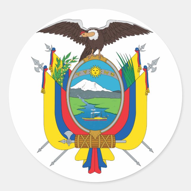 Ecuador Coat of Arms Sticker (Front)