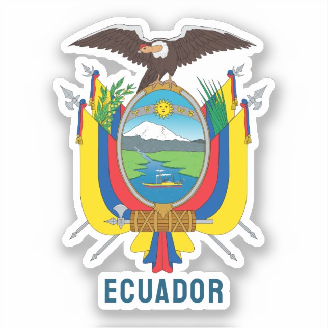 Ecuador coat of arms sticker (Front)