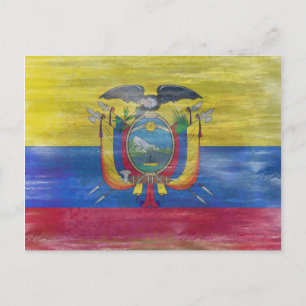 Ecuador distressed flag postcard