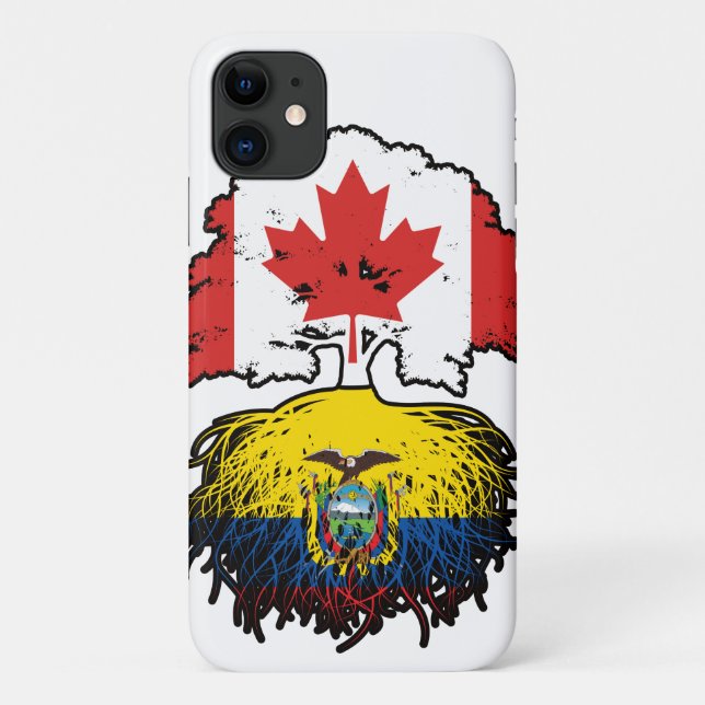 Ecuador Ecuadorian Canadian Canada Tree Roots Flag Case-Mate iPhone Case (Back)