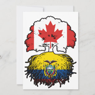 Ecuador Ecuadorian Canadian Canada Tree Roots Flag Invitation