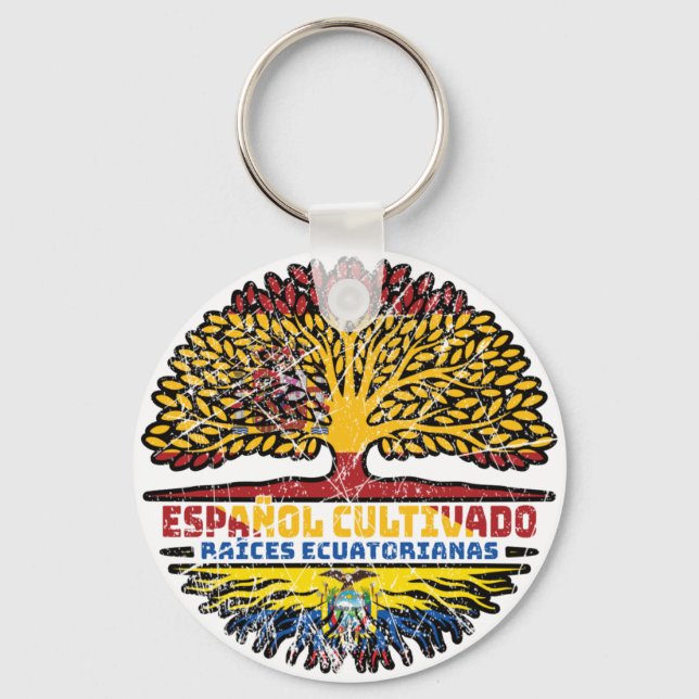 Ecuador Ecuadorian Ecuadoran Spain Spanish Keychain (Front)