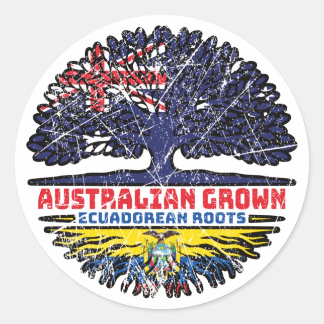 Ecuador Ecuadorian Ecuadorean Australian Australia Classic Round Sticker (Front)