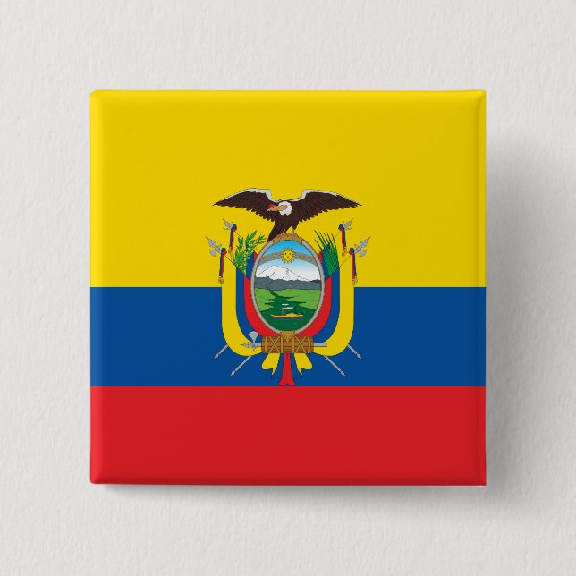 Ecuador (Ecuadorian) Flag Button (Front)