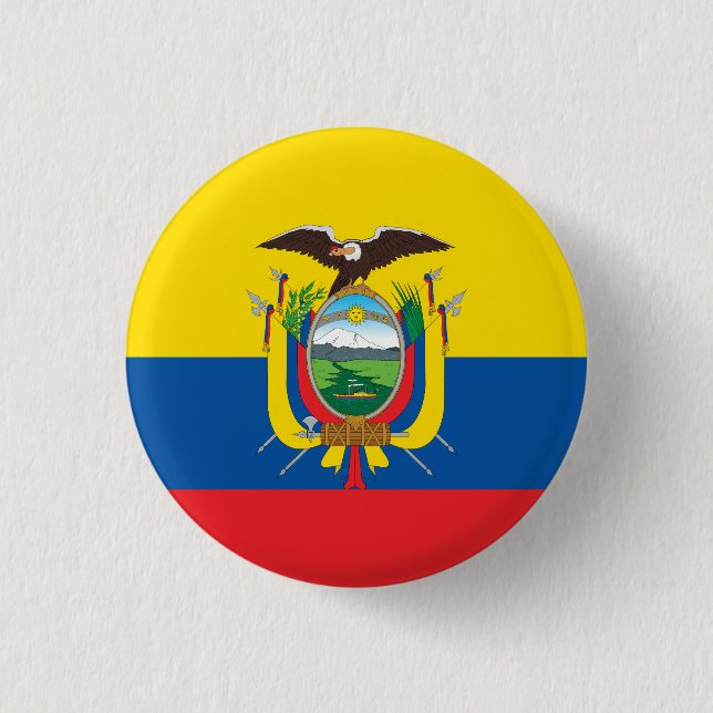 Ecuador (Ecuadorian) Flag Button (Front)