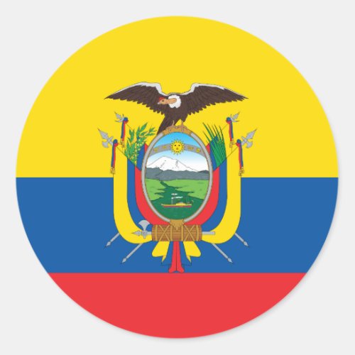 Ecuador Ecuadorian Flag Classic Round Sticker