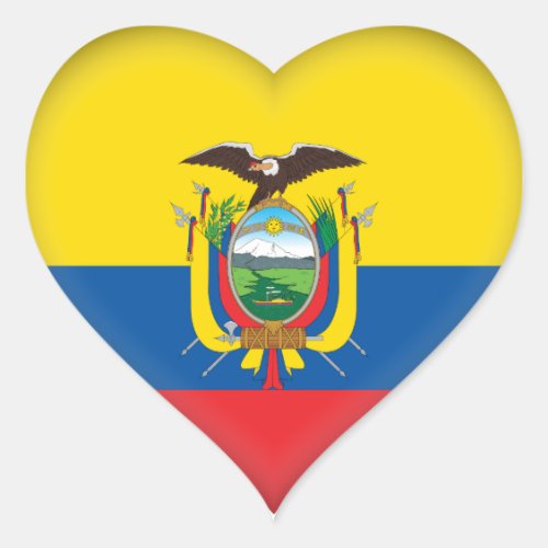 Ecuador Ecuadorian Flag Heart Sticker