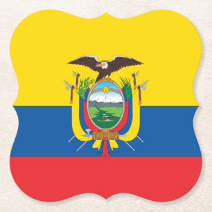 Ecuador (Ecuadorian) Flag Paper Coaster