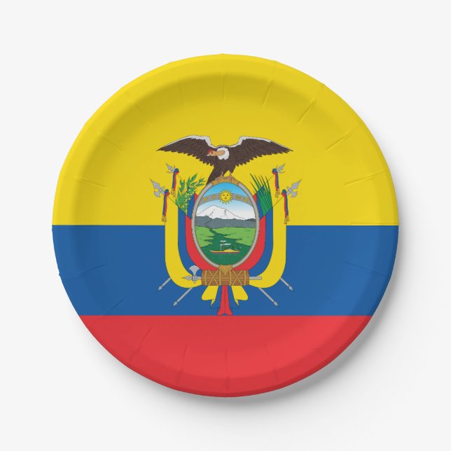Ecuador (Ecuadorian) Flag Paper Plates (Front)