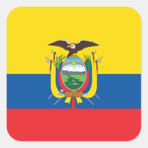 Ecuador Ecuadorian  Flag Square Sticker