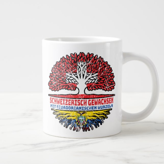 Ecuador Ecuadorianisch Schweizer Schweiz Baum Giant Coffee Mug (Right)
