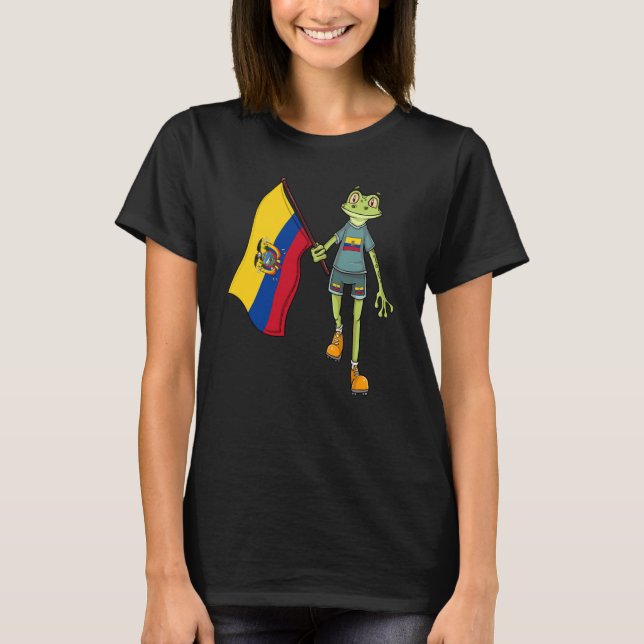 Ecuador Fan Frog T-Shirt (Front)