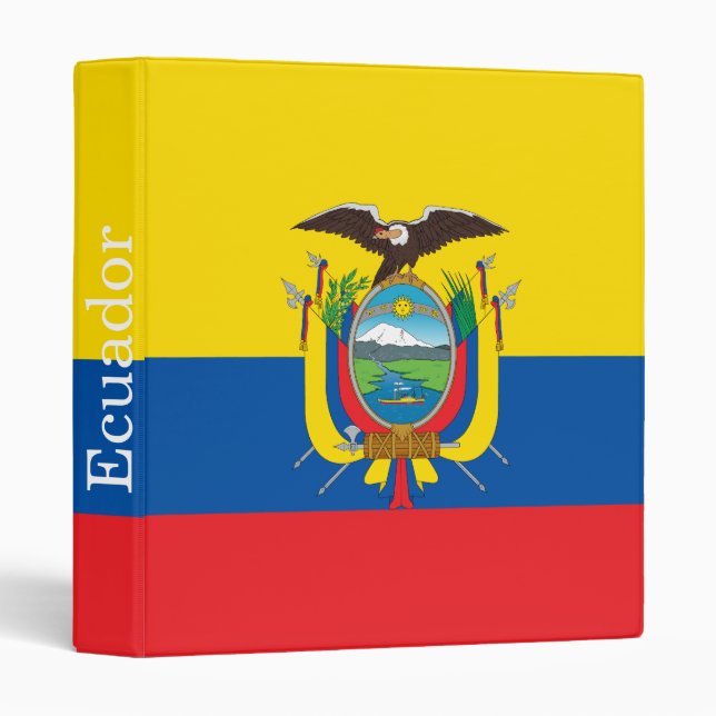 Ecuador Flag 3 Ring Binder (Front/Spine)