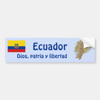Ecuador Flag and Map Bumper Sticker