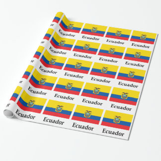 Ecuador Flag And Name Wrapping Paper