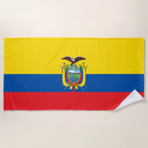 Ecuador Flag Beach Towel