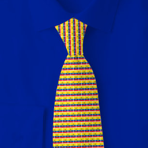 Ecuador Flag Brick Pattern Neck Tie