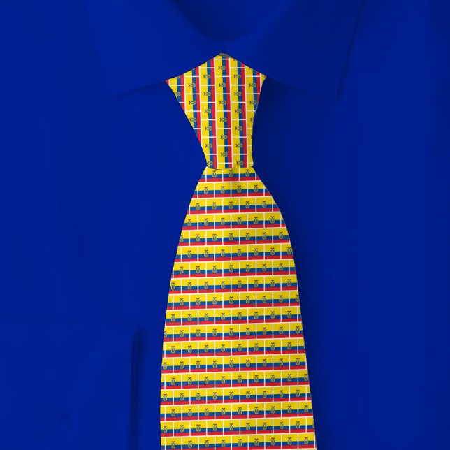 Ecuador Flag Brick Pattern Neck Tie (Creator Uploaded)
