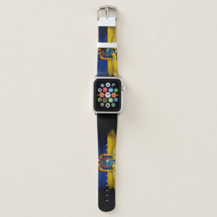 Ecuador flag brush stroke, national flag apple watch band
