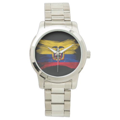 Ecuador flag brush stroke national flag watch