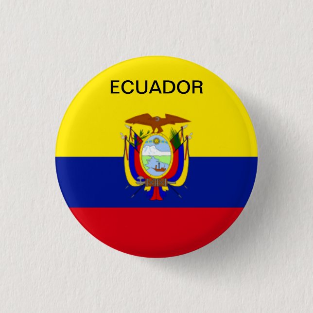 Ecuador flag button. pinback button (Front)