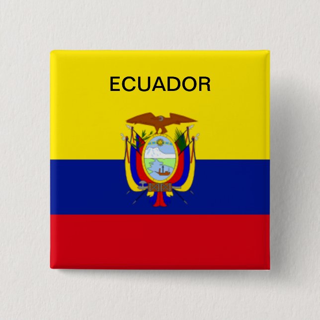 Ecuador flag button. pinback button (Front)