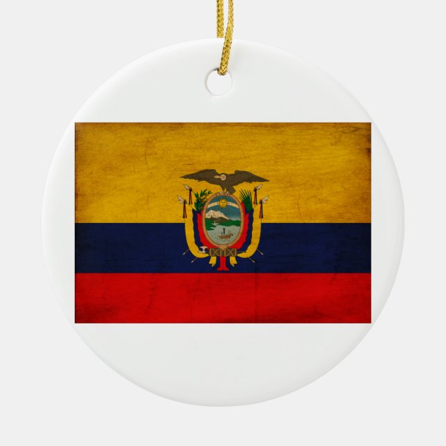Ecuador Flag Ceramic Ornament (Front)