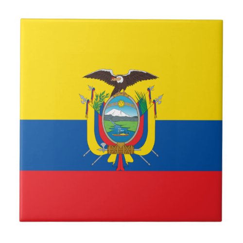 Ecuador Flag Ceramic Tile