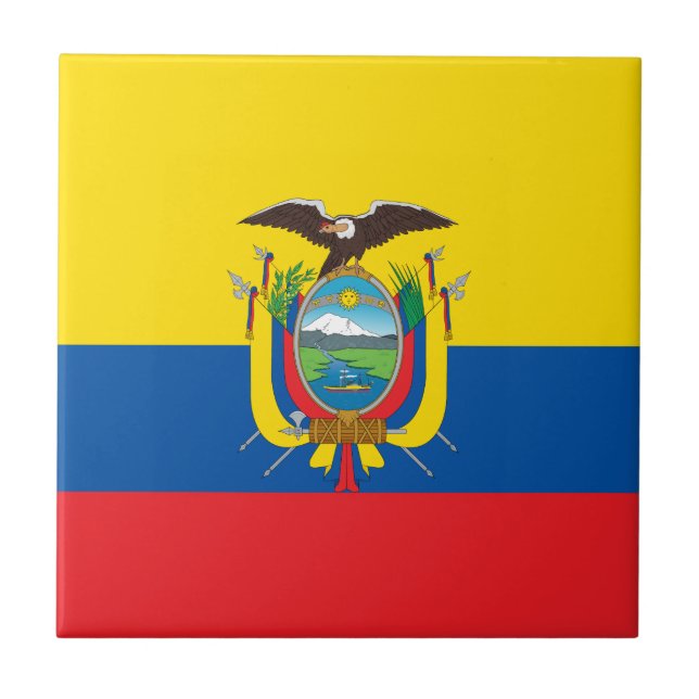 Ecuador Flag Ceramic Tile (Front)