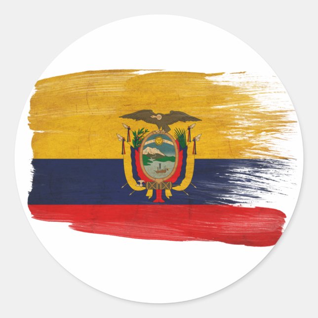 Ecuador Flag Classic Round Sticker (Front)