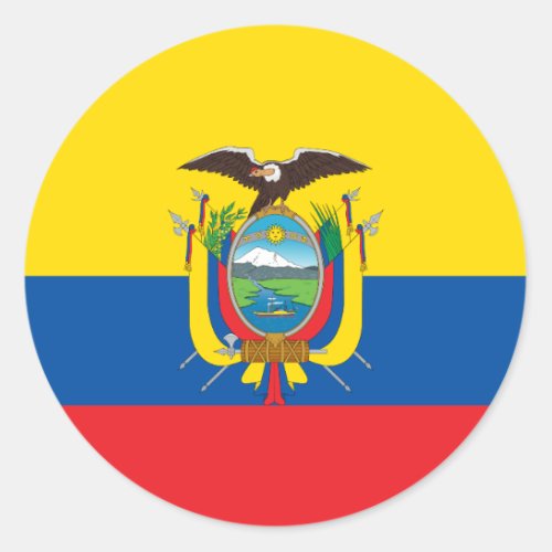Ecuador Flag Classic Round Sticker