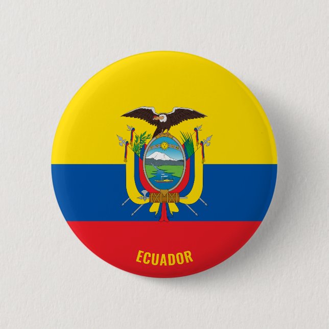 Ecuador Flag Cute Patriotic Button (Front)