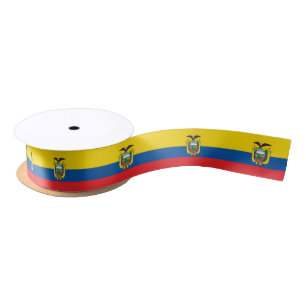 Ecuador Flag & Ecuador travel, holiday/sports Satin Ribbon