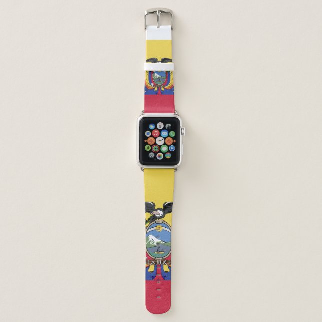 Ecuador Flag Emblem Apple Watch Band (Front)