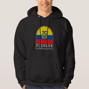 Ecuador Flag Emblem Distressed Vintage Hoodie