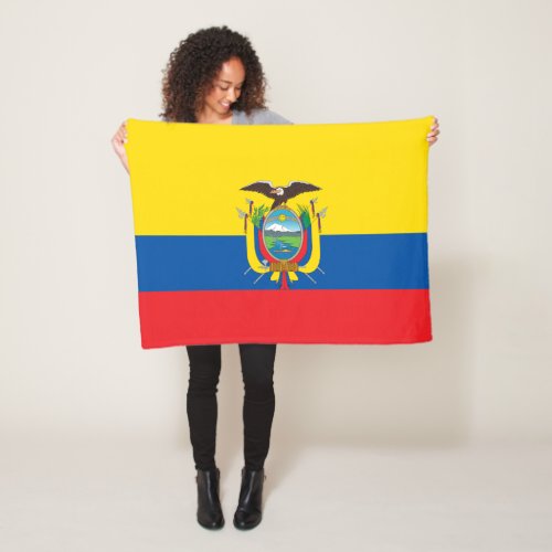 Ecuador Flag Fleece Blanket