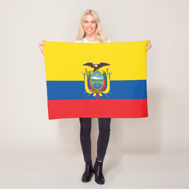 Ecuador Flag Fleece Blanket (In Situ)