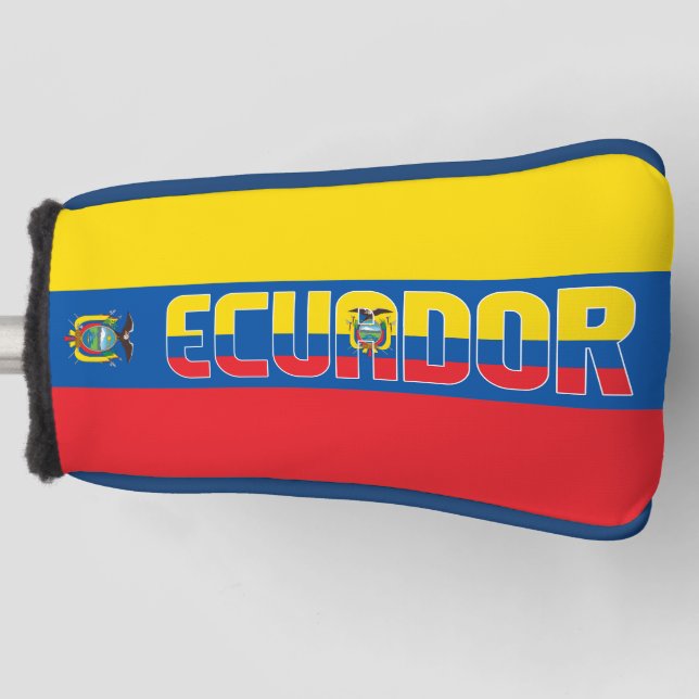 Ecuador Flag Gorgeous Patriotic Golf Head Cover (Front)