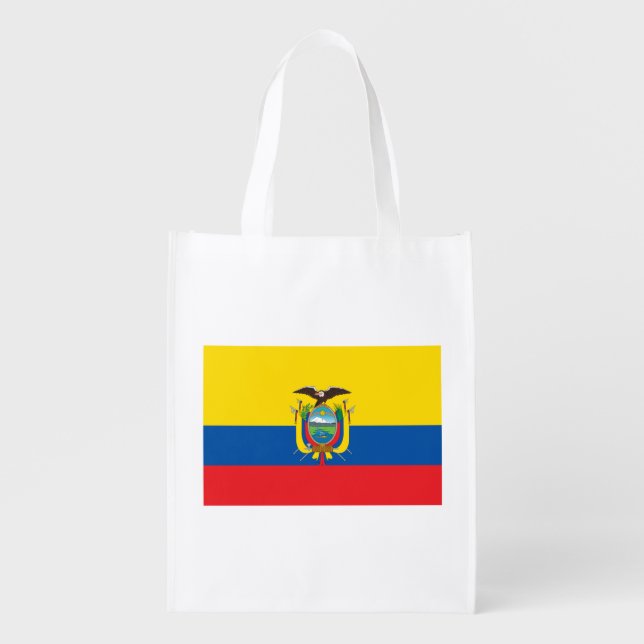 Ecuador Flag Grocery Bag (Front)