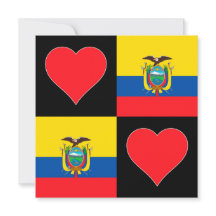 Ecuador Flag Heart Patriotic Ecuadorian Greeting
