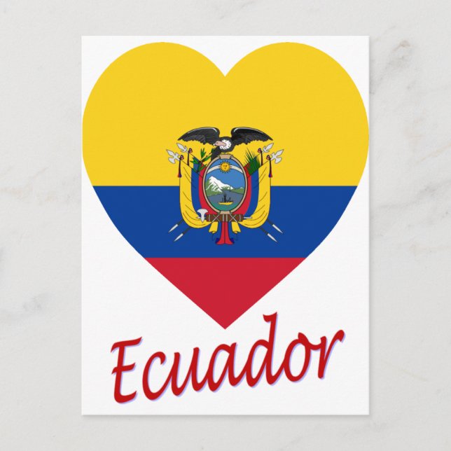 Ecuador Flag Heart Postcard (Front)