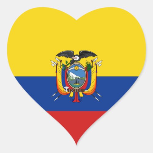 Ecuador Flag Heart Sticker