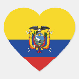 Ecuador Flag Heart Sticker