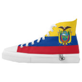 Ecuador Flag High-Top Sneakers (Left Shoe Outside)