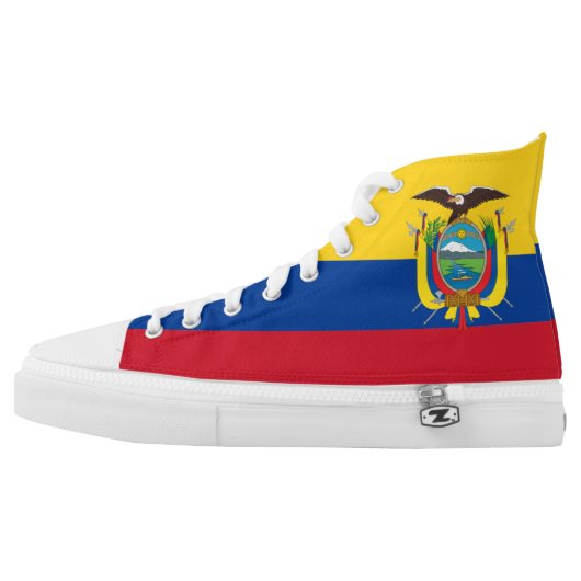 Ecuador Flag High-Top Sneakers (Left Shoe Outside)
