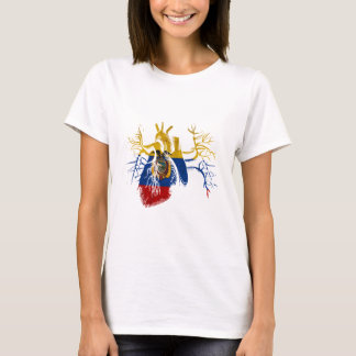 Ecuador Flag in Real heart T-Shirt