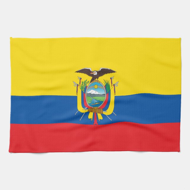 Ecuador Flag Kitchen Towel (Horizontal)